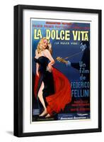 La Dolce Vita, Anita Ekberg, Argentinian Poster Art, 1960-null-Framed Art Print