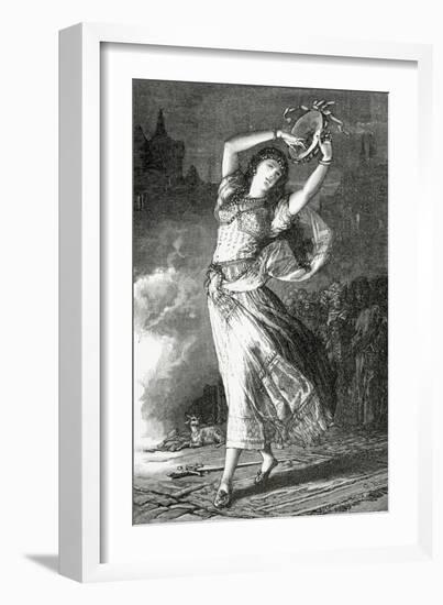 La Esmeralda - Illustration from Notre Dame De Paris, 19th Century-Gustave Brion-Framed Giclee Print