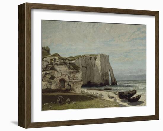 La falaise d'Etretat après l'orage-Gustave Courbet-Framed Giclee Print