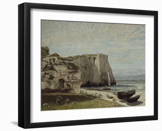 La falaise d'Etretat après l'orage-Gustave Courbet-Framed Giclee Print
