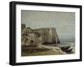 La falaise d'Etretat après l'orage-Gustave Courbet-Framed Giclee Print