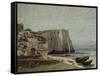 La falaise d'Etretat après l'orage-Gustave Courbet-Framed Stretched Canvas