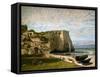 La Falaise d'Etretat-Gustave Courbet-Framed Stretched Canvas