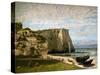 La Falaise d'Etretat-Gustave Courbet-Stretched Canvas