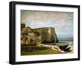 La Falaise d'Etretat-Gustave Courbet-Framed Giclee Print