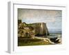 La Falaise d'Etretat-Gustave Courbet-Framed Giclee Print