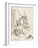 La Famiglia Del Satiro Con L'Obelisco-Giovanni Battista Tiepolo-Framed Giclee Print