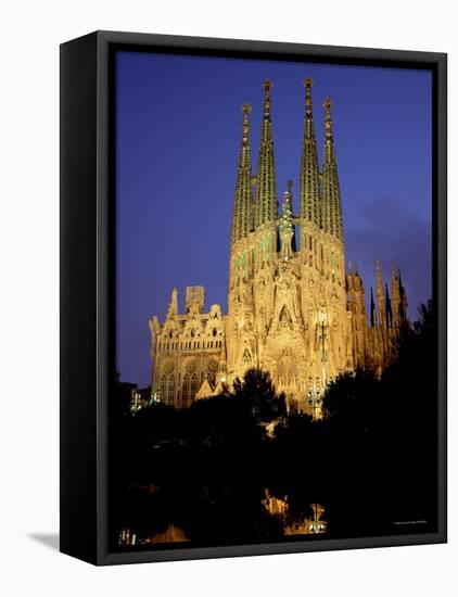 La Familia Cathedral, Barcelona, Spain-Jon Arnold-Framed Stretched Canvas