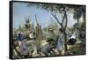 La Familia En El Jardin-Alejandro Ferrant-Framed Stretched Canvas