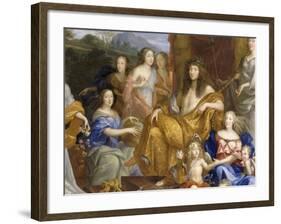 La Famille de Louis XIV en 1670 représentée en Travestis mythologiques-Jean Nocret-Framed Giclee Print