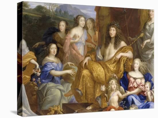 La Famille de Louis XIV en 1670 représentée en Travestis mythologiques-Jean Nocret-Stretched Canvas