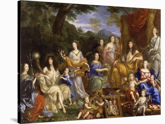 La Famille de Louis XIV en 1670 représentée en Travestis mythologiques-Jean Nocret-Stretched Canvas