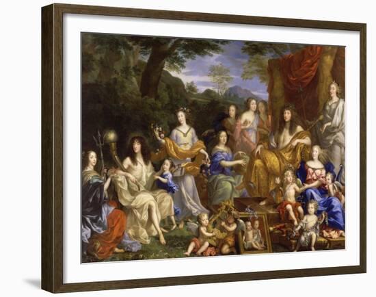 La Famille de Louis XIV en 1670 représentée en Travestis mythologiques-Jean Nocret-Framed Giclee Print