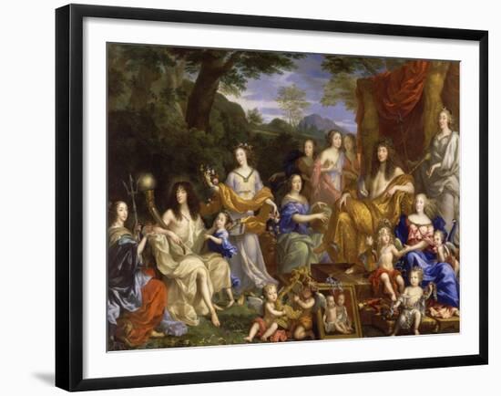 La Famille de Louis XIV en 1670 représentée en Travestis mythologiques-Jean Nocret-Framed Giclee Print