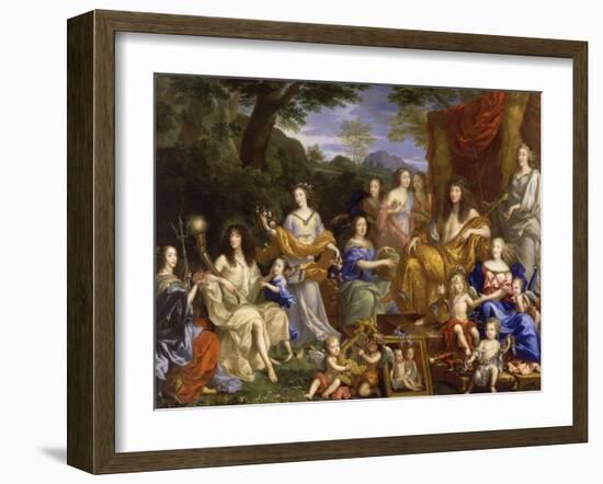 La Famille de Louis XIV en 1670 représentée en Travestis mythologiques-Jean Nocret-Framed Giclee Print