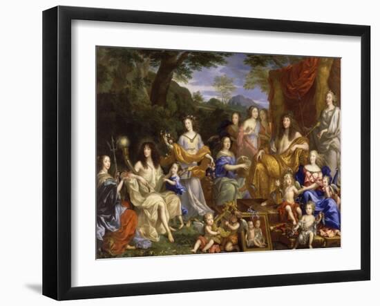 La Famille de Louis XIV en 1670 représentée en Travestis mythologiques-Jean Nocret-Framed Giclee Print