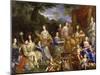 La Famille de Louis XIV en 1670 représentée en Travestis mythologiques-Jean Nocret-Mounted Giclee Print