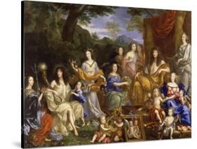 La Famille de Louis XIV en 1670 représentée en Travestis mythologiques-Jean Nocret-Stretched Canvas