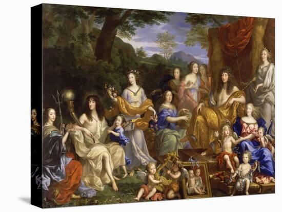 La Famille de Louis XIV en 1670 représentée en Travestis mythologiques-Jean Nocret-Stretched Canvas