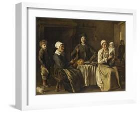 La Famille heureuse ou le retour du baptême-Louis Le Nain-Framed Giclee Print