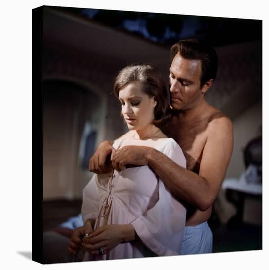 La Fantastique histoire vraie d'Eddie Chapman TRIPLE CROSS by Terence Young with Romy Schneider and-null-Stretched Canvas