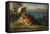 La femme à l'ombrelle, baie de Douarnenez, 1872-Jules Breton-Framed Stretched Canvas