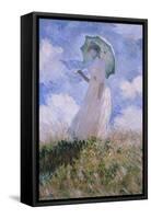 La Femme À L'Ombrelle Tournée Vers La Gauche, Woman with Parasol, Turned to the Left, 1886-Claude Monet-Framed Stretched Canvas