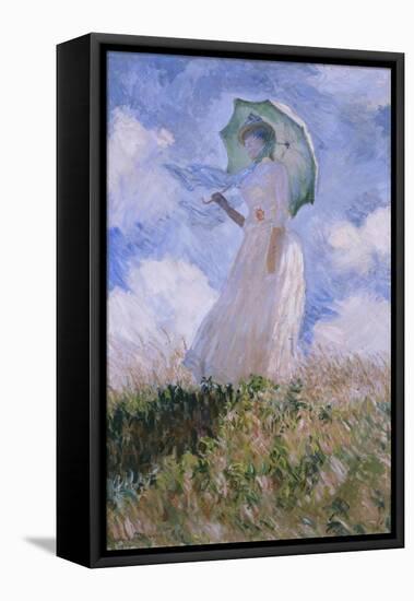 La Femme À L'Ombrelle Tournée Vers La Gauche, Woman with Parasol, Turned to the Left, 1886-Claude Monet-Framed Stretched Canvas