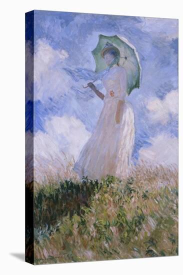 La Femme À L'Ombrelle Tournée Vers La Gauche, Woman with Parasol, Turned to the Left, 1886-Claude Monet-Stretched Canvas