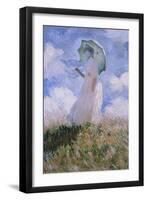 La Femme À L'Ombrelle Tournée Vers La Gauche, Woman with Parasol, Turned to the Left, 1886-Claude Monet-Framed Giclee Print