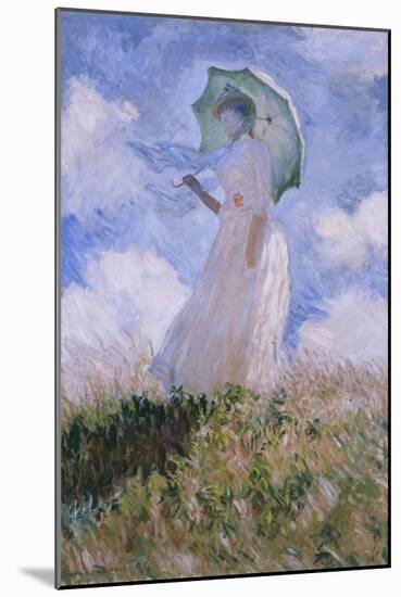 La Femme À L'Ombrelle Tournée Vers La Gauche, Woman with Parasol, Turned to the Left, 1886-Claude Monet-Mounted Giclee Print