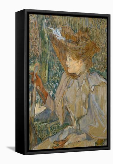 La femme au gants-Woman with gloves (Honorine Platzer), 1891 Carton, 54 x 40 cm R. F. 1935-29.-Henri de Toulouse-Lautrec-Framed Stretched Canvas