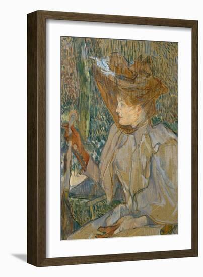 La femme au gants-Woman with gloves (Honorine Platzer), 1891 Carton, 54 x 40 cm R. F. 1935-29.-Henri de Toulouse-Lautrec-Framed Giclee Print