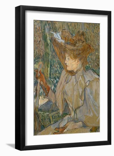 La femme au gants-Woman with gloves (Honorine Platzer), 1891 Carton, 54 x 40 cm R. F. 1935-29.-Henri de Toulouse-Lautrec-Framed Giclee Print