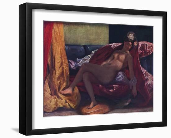 'La femme au perroquet', 1827, (1937)-Eugene Delacroix-Framed Giclee Print