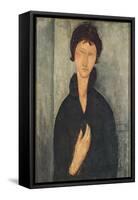 La femme aux yeux bleus-Amedeo Modigliani-Framed Stretched Canvas