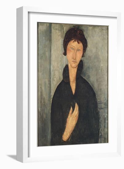 La femme aux yeux bleus-Amedeo Modigliani-Framed Giclee Print