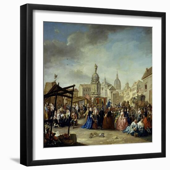 La Feria De Madrid En La Plaza De La Cebada, 1770-1780-Manuel De La Cruz Vazquez-Framed Giclee Print