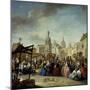 La Feria De Madrid En La Plaza De La Cebada, 1770-1780-Manuel De La Cruz Vazquez-Mounted Giclee Print