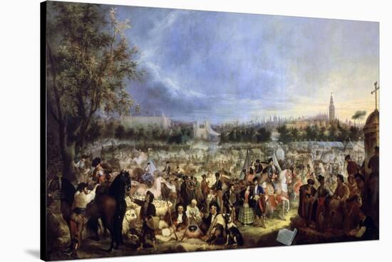La Feria De Sevilla, 1847-Andres Cortes-Stretched Canvas