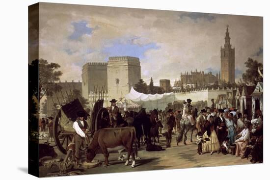 La Feria De Sevilla, 1855-Joaquin Dominguez Becquer-Stretched Canvas