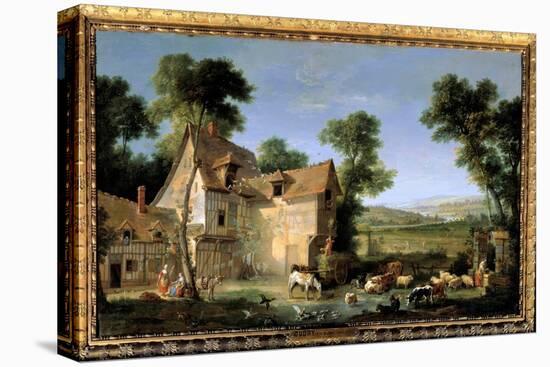 La Ferme, 1750 (Oil on Canvas)-Jean-Baptiste Oudry-Stretched Canvas