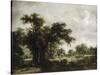 La ferme-Meindert Hobbema-Stretched Canvas