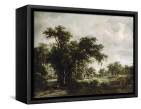 La ferme-Meindert Hobbema-Framed Stretched Canvas