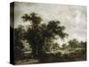 La ferme-Meindert Hobbema-Stretched Canvas