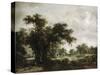 La ferme-Meindert Hobbema-Stretched Canvas