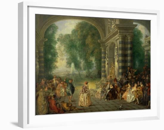 La Fete Champetre, a Country Celebration-Jean Antoine Watteau-Framed Giclee Print