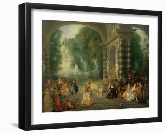 La Fete Champetre, a Country Celebration-Jean Antoine Watteau-Framed Giclee Print