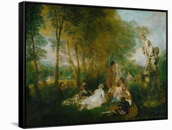 La Fete D'Amour, 1717-Jean Antoine Watteau-Framed Stretched Canvas