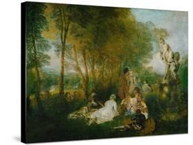 La Fete D'Amour, 1717-Jean Antoine Watteau-Stretched Canvas